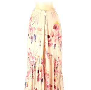 Billabong Cream Floral Maxi Skirt with Pink and Blue Accents